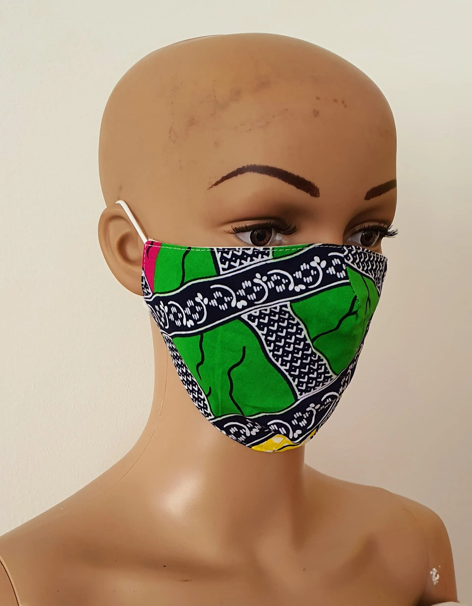 African Print Face Mask | Ankara Fabric Print Face Masks - Nneka