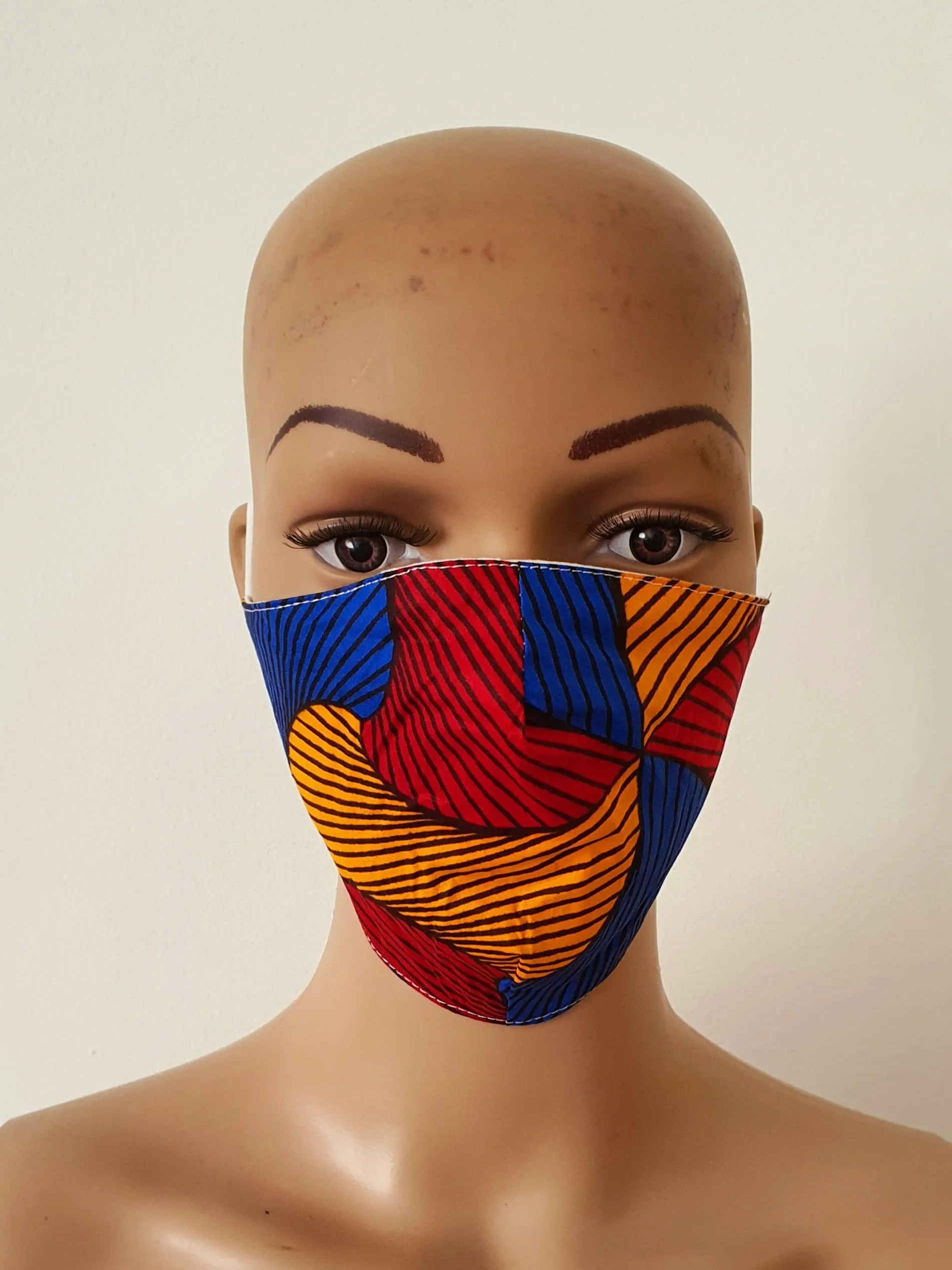 African Print Face Mask | Ankara Fabric Print Face Masks - Nneka