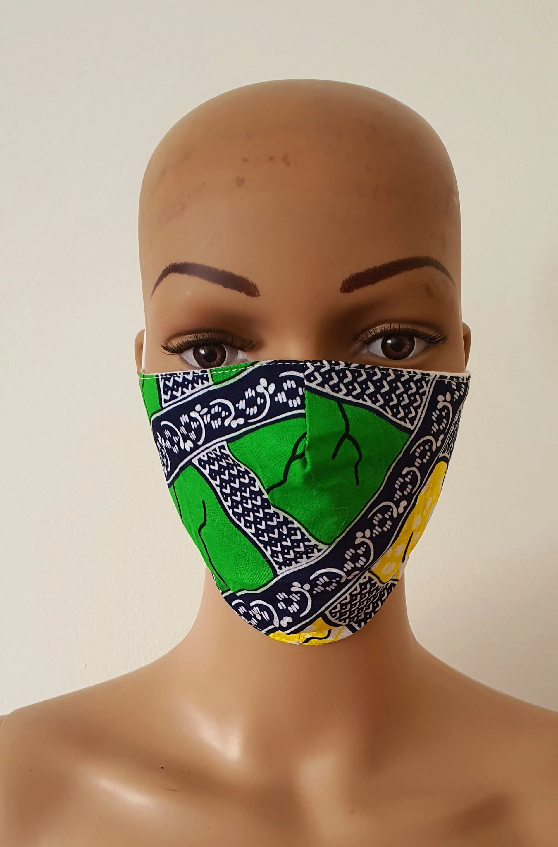 African Print Face Mask | Ankara Fabric Print Face Masks - Nneka