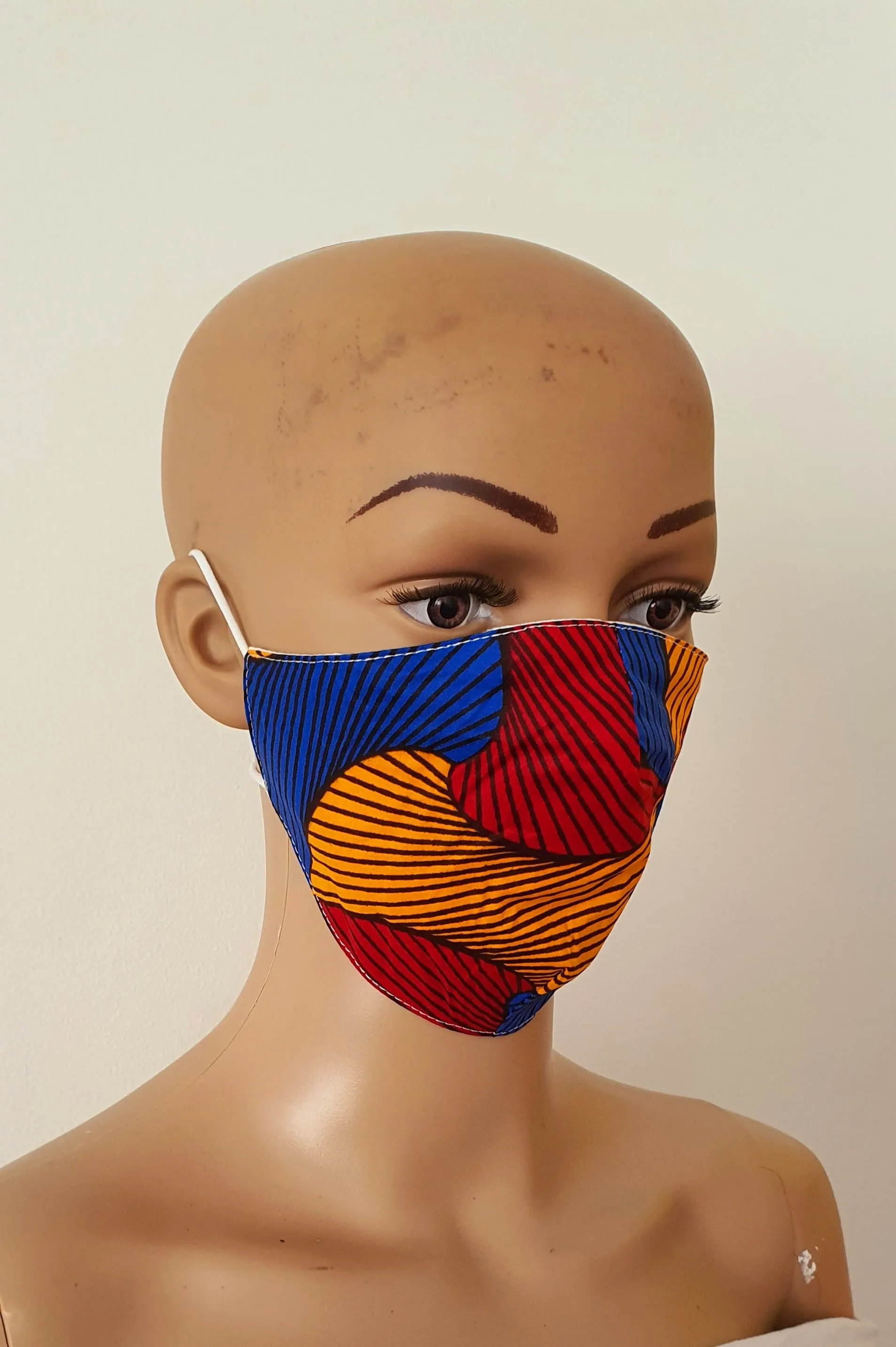 African Print Face Mask | Ankara Fabric Print Face Masks - Nneka