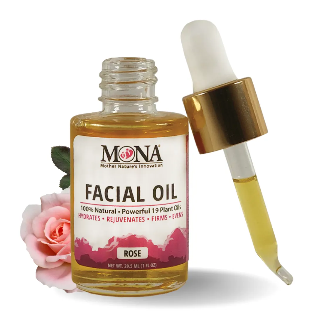 All Natural Face Oil with Rosehip, Vitamin E, and Argan Oil | Anti-Aging | All Skin Types | Rose Scented