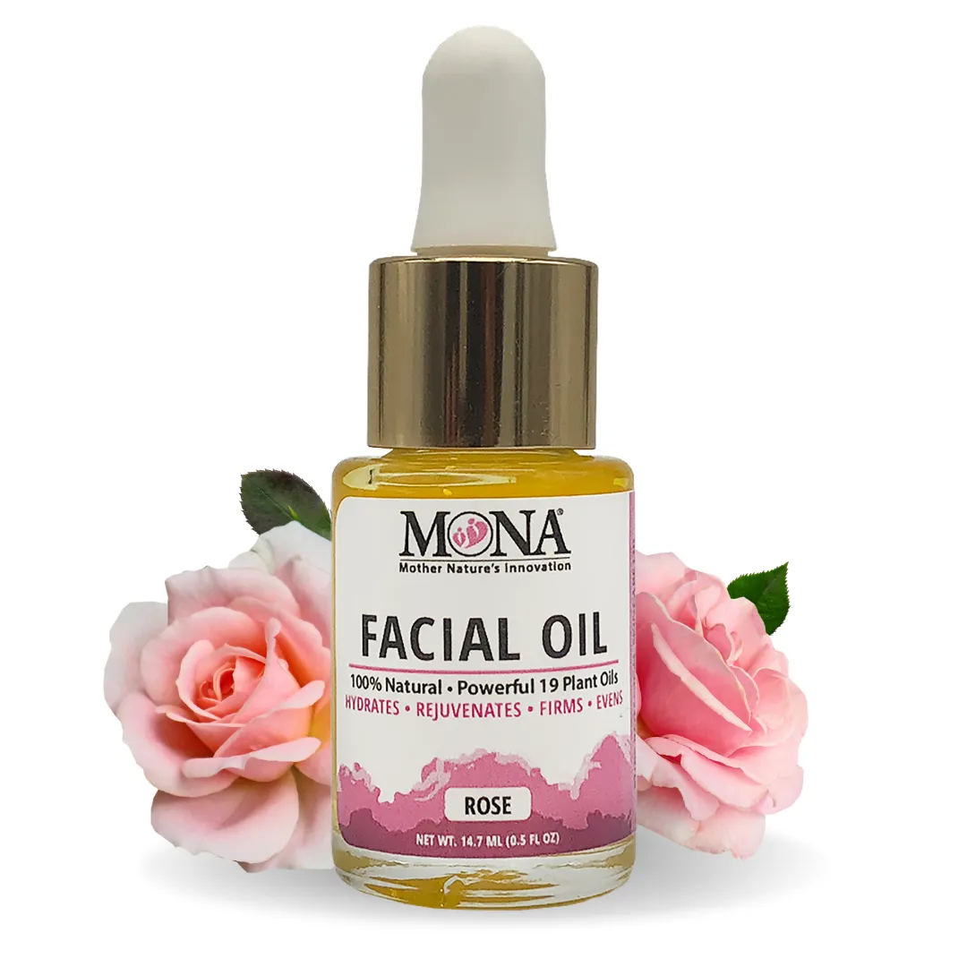 All Natural Face Oil with Rosehip, Vitamin E, and Argan Oil | Anti-Aging | All Skin Types | Rose Scented