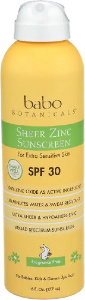 Babobotani - Sunscreen SPF 30 Zinc, 6 oz