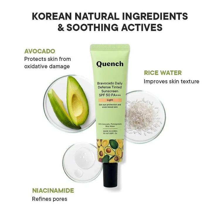 Daily Defense Tinted Sunscreen SPF 50 PA    with Avocado Vitamins C & E (Light) - 50 ML
