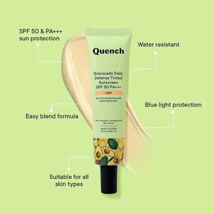 Daily Defense Tinted Sunscreen SPF 50 PA    with Avocado Vitamins C & E (Light) - 50 ML