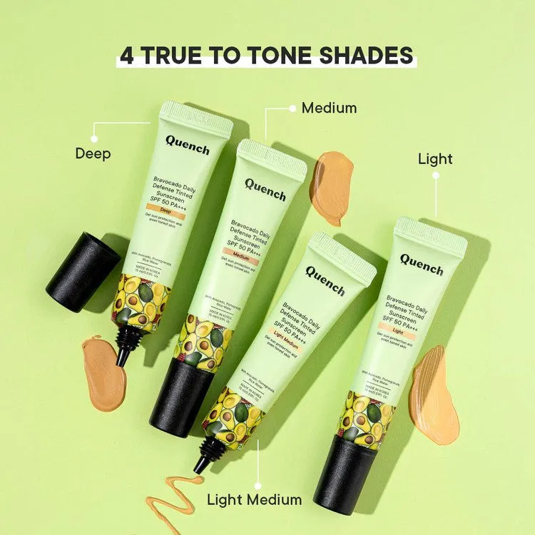 Daily Defense Tinted Sunscreen SPF 50 PA    with Avocado Vitamins C & E  (Medium) - 50 ML
