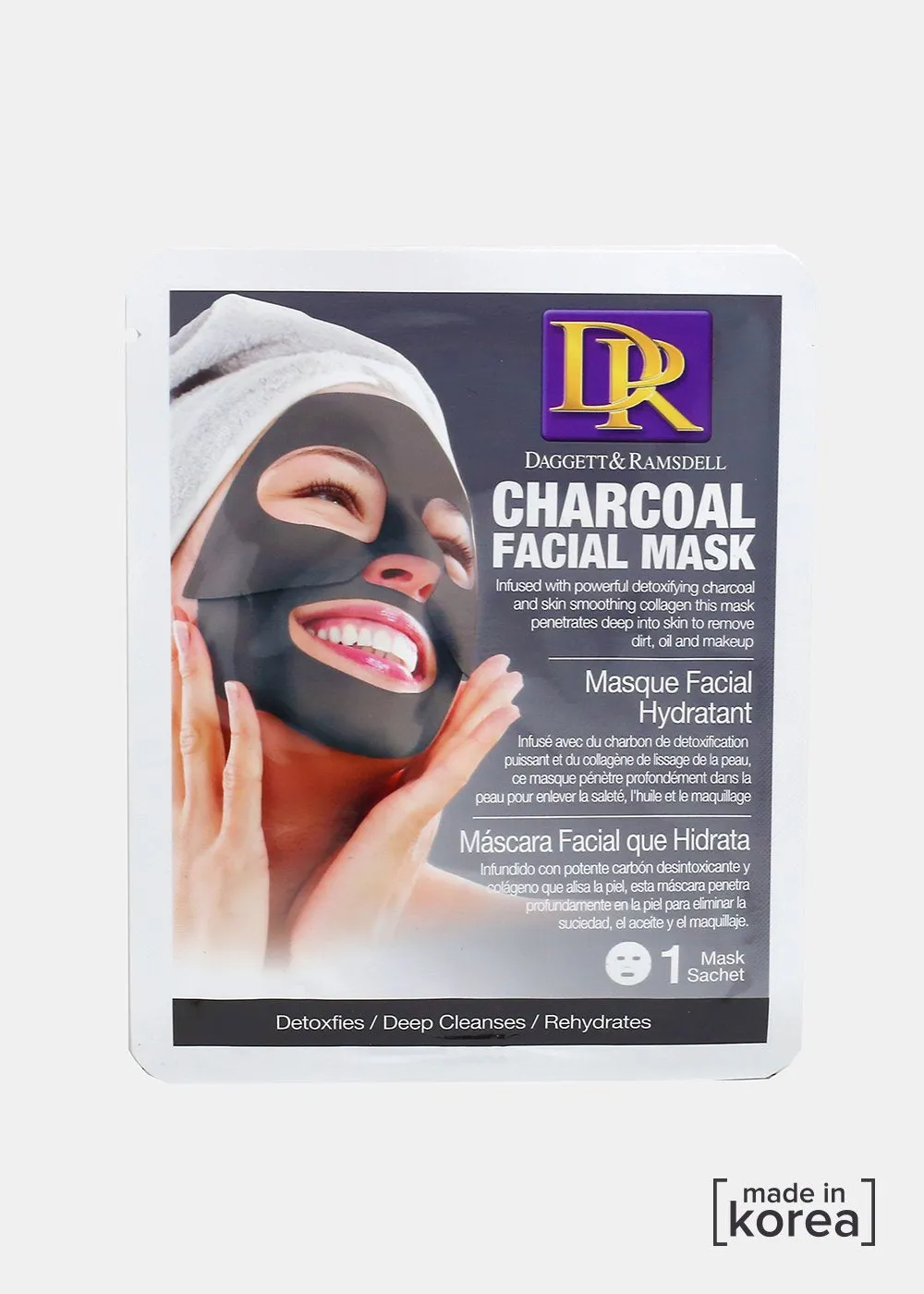 D&R Facial Sheet Mask- Charcoal