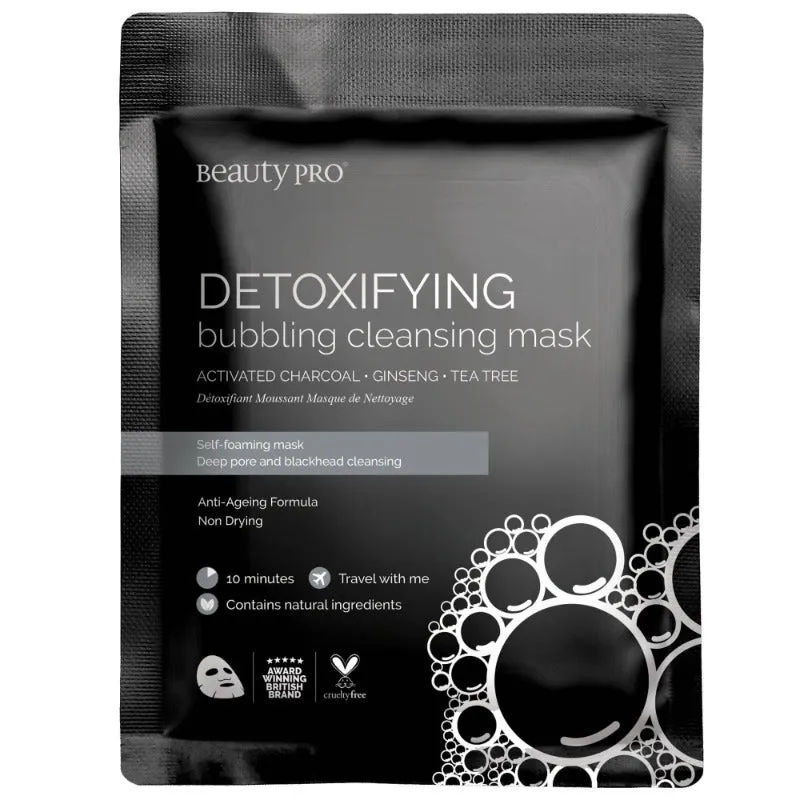 DETOXIFYING Bubbling Cleansing Charcoal Sheet Mask - Vegan