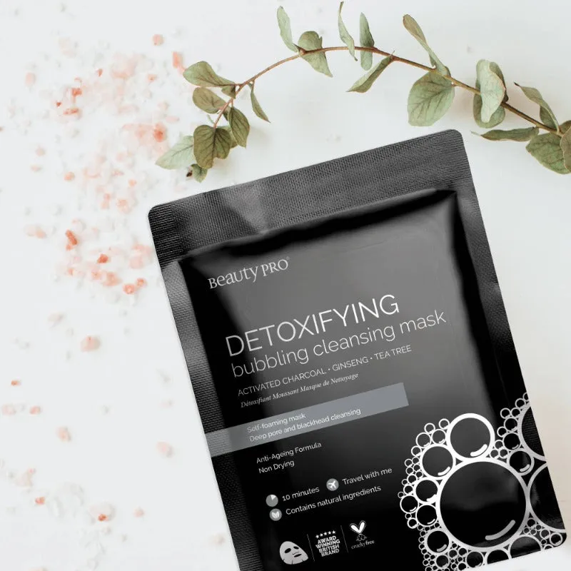 DETOXIFYING Bubbling Cleansing Charcoal Sheet Mask - Vegan