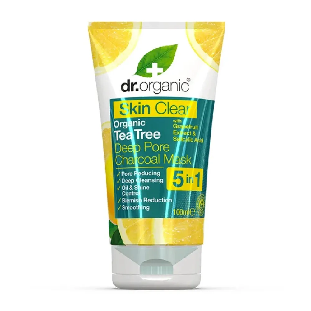 DR ORGANIC Skin Clear Charcoal Mask Deep Pore Tea Tree 100ml
