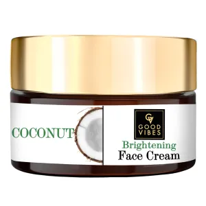 Good Vibes Coconut Brightening Face Cream | Moisturizing, Provides Glow | No Parabens, No Sulphates, No Mineral Oil, No Animal Testing (100 g)