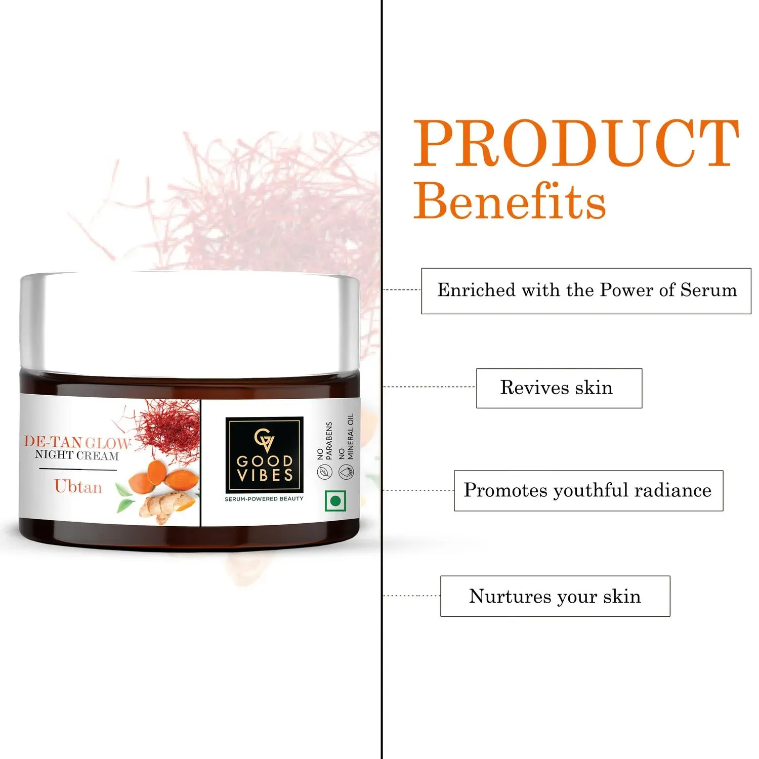 Good Vibes Ubtan De Tan Night Cream 25g (GT)