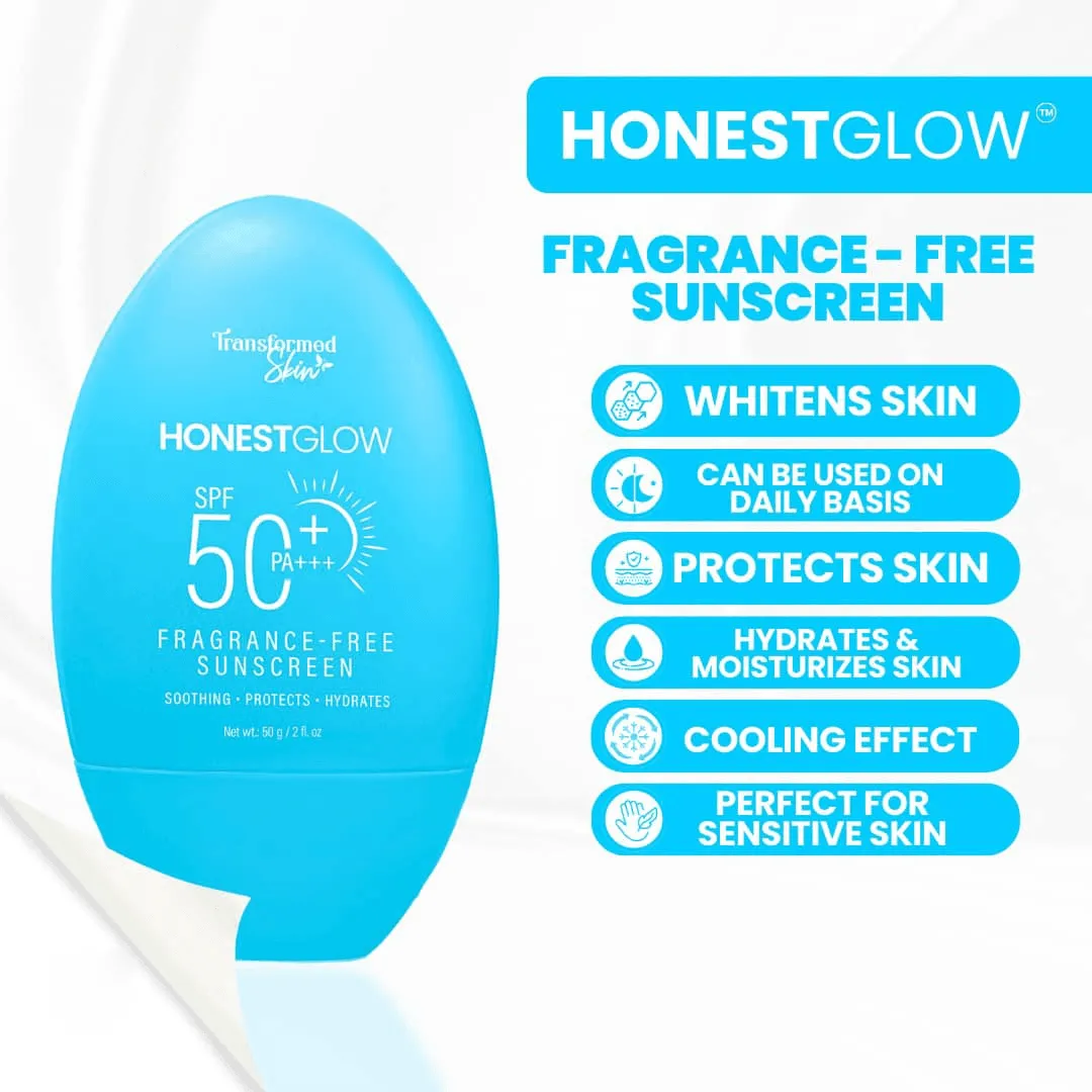 Honest Glow Fragrance Free Sunscreen SPF50 PA    - 50g
