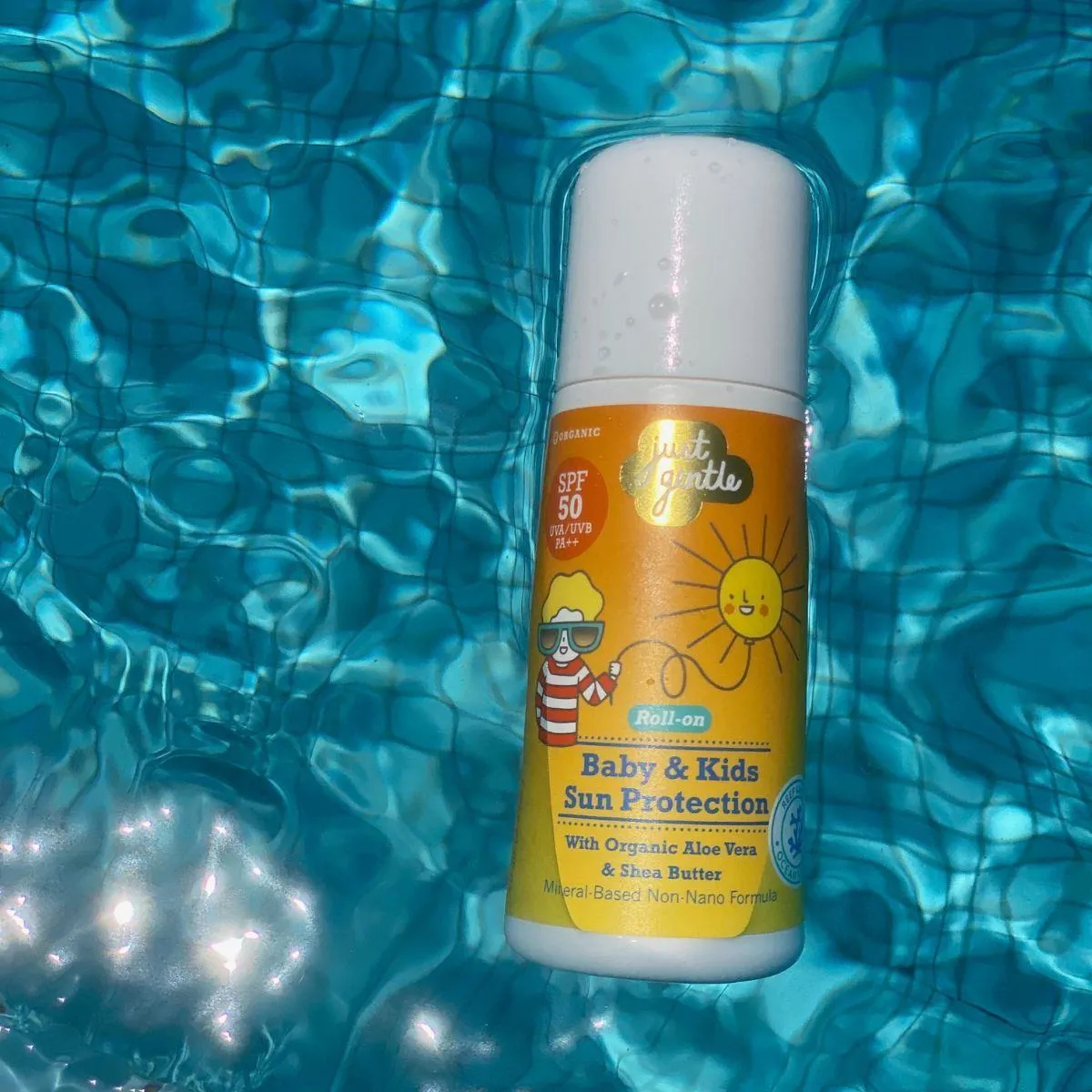Just Gentle Baby & Kids Sun Protection Roll On applicator SPF50 | Mineral Base & Non Nano
