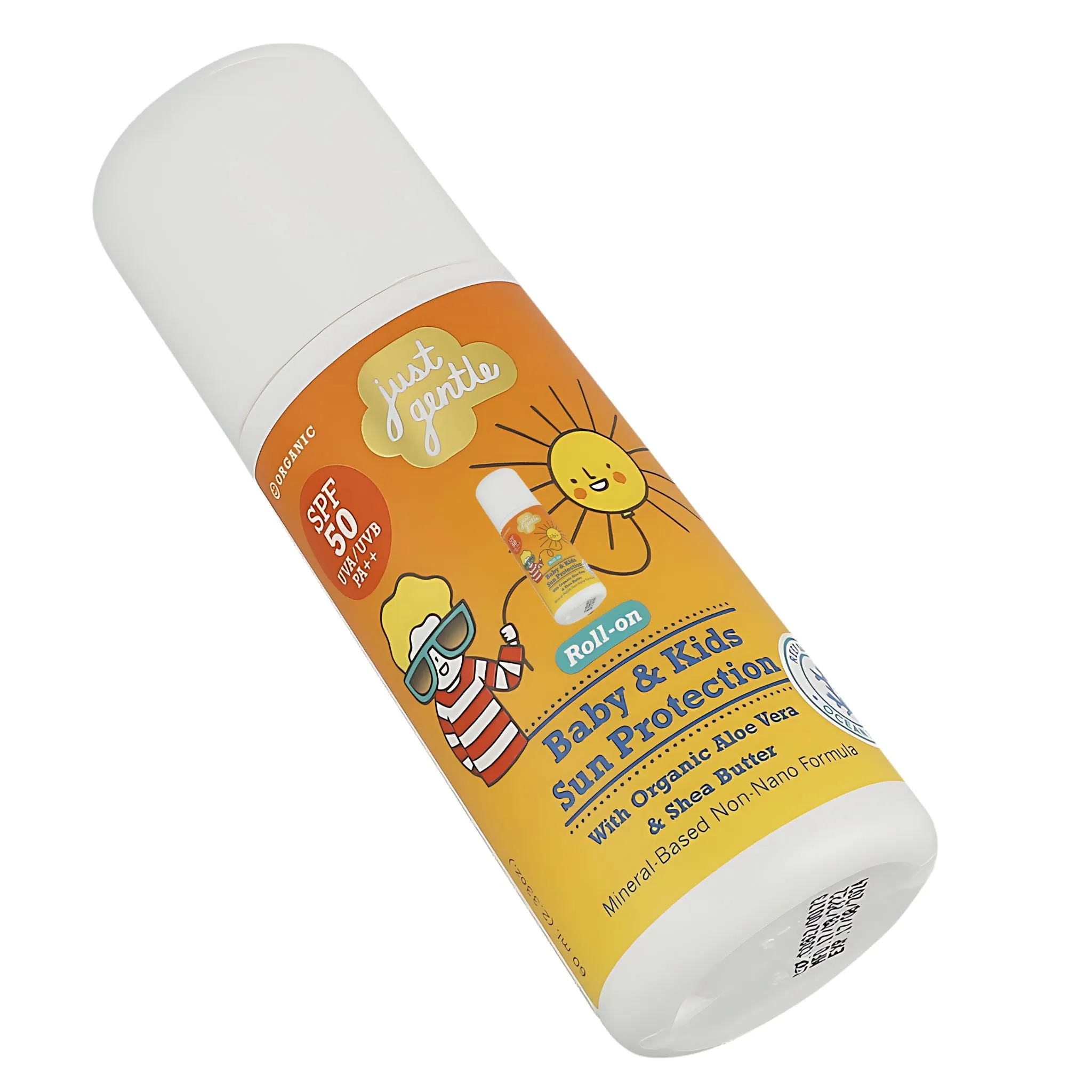 Just Gentle Baby & Kids Sun Protection Roll On applicator SPF50 | Mineral Base & Non Nano