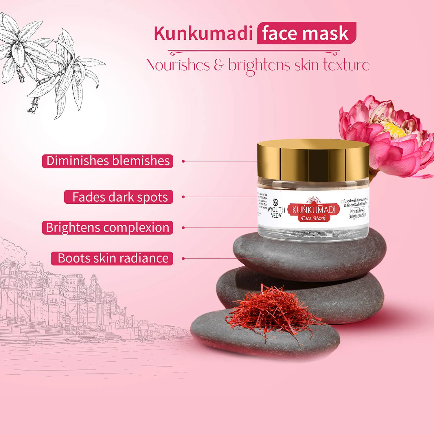 Kunkumadi Collection ( Kunkumadi Taila 30ml, Kunkumadi scrub 50g, Kunkumadi mask 50g )