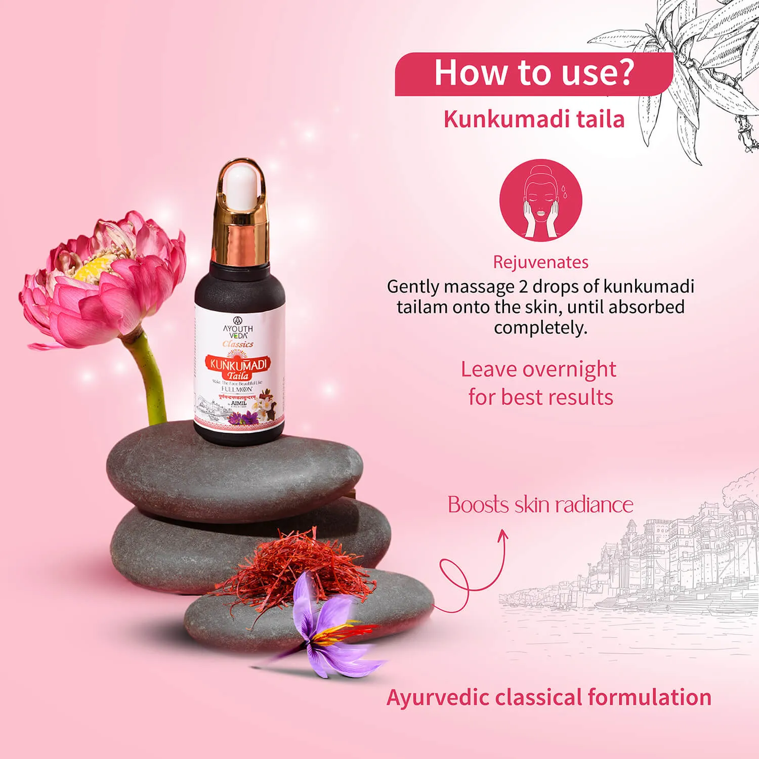 Kunkumadi Collection ( Kunkumadi Taila 30ml, Kunkumadi scrub 50g, Kunkumadi mask 50g )