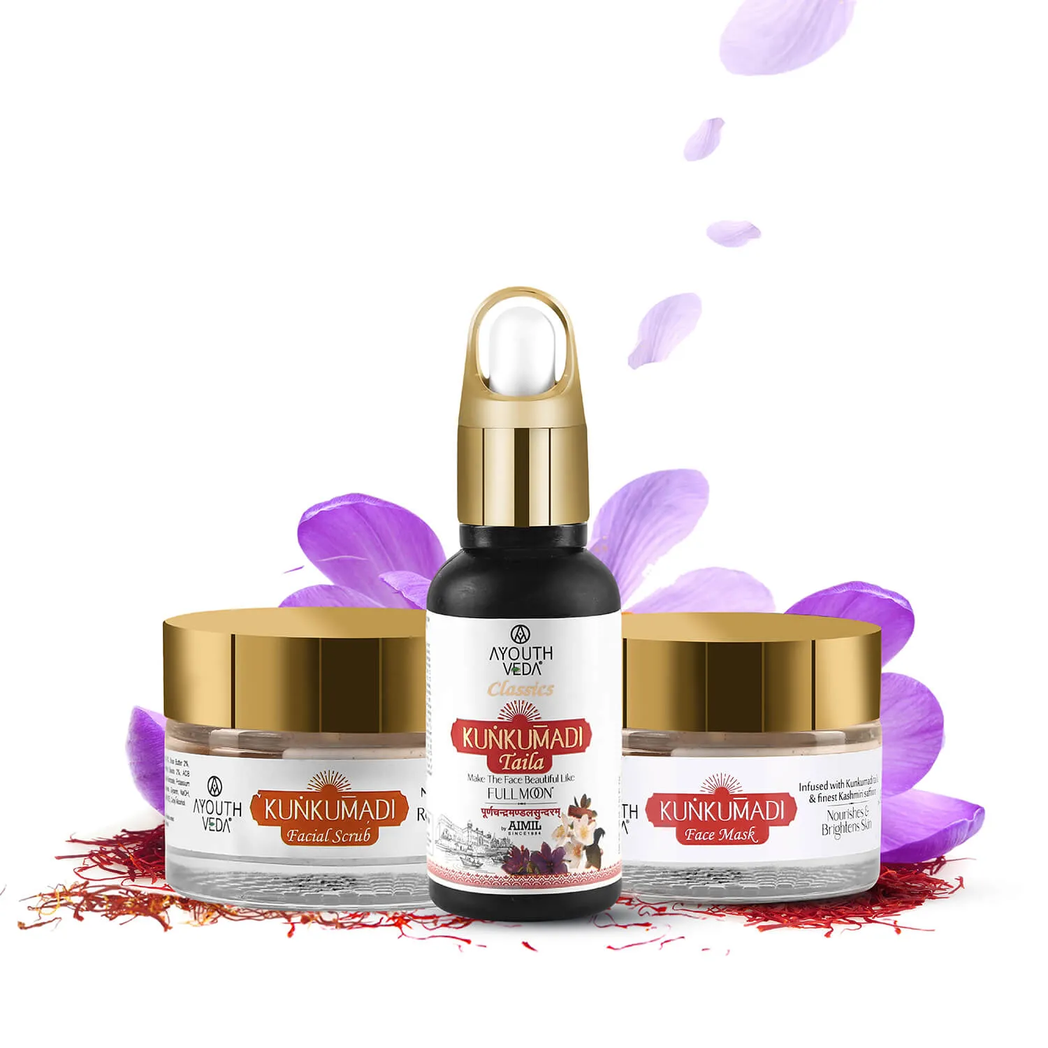 Kunkumadi Collection ( Kunkumadi Taila 30ml, Kunkumadi scrub 50g, Kunkumadi mask 50g )
