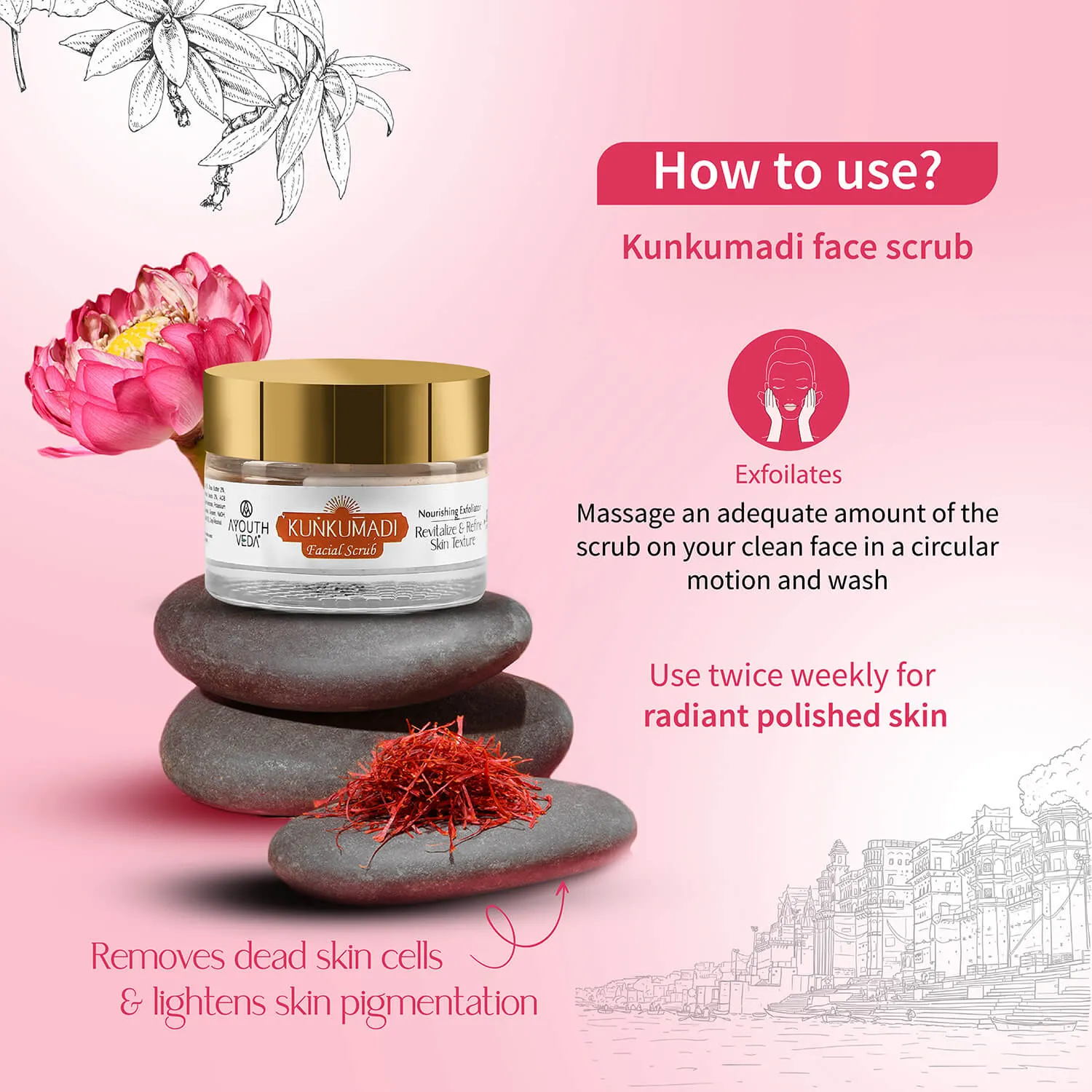 Kunkumadi Collection ( Kunkumadi Taila 30ml, Kunkumadi scrub 50g, Kunkumadi mask 50g )
