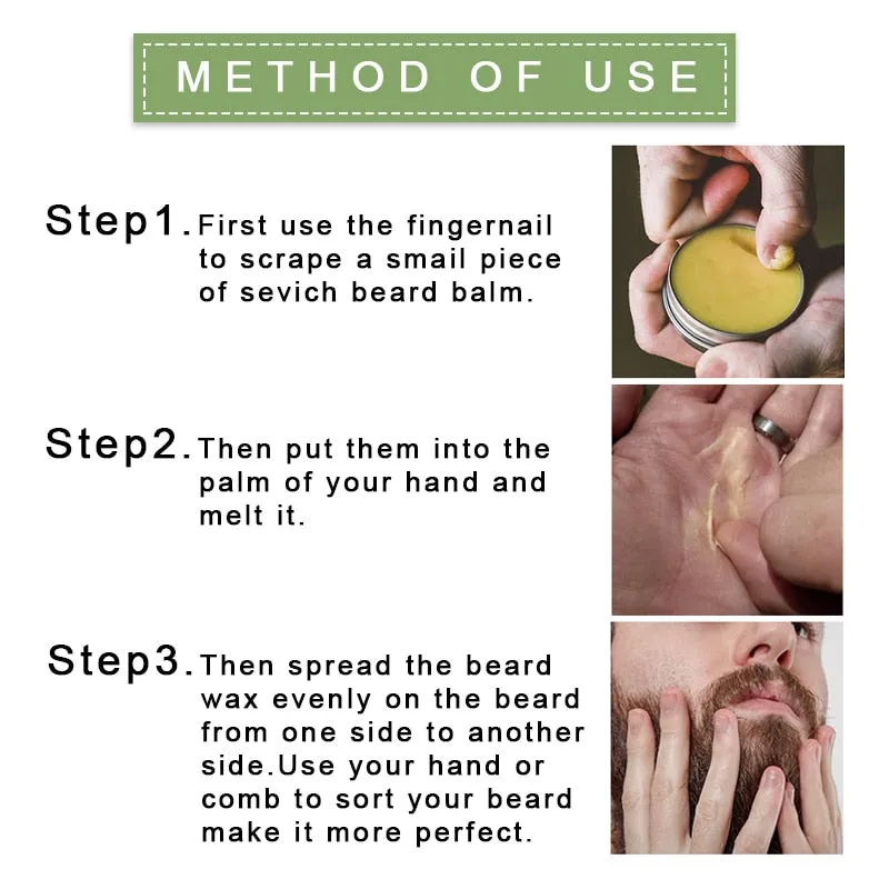 MEN's Beard Balm Wax Moisturizing Smoothing Dashing Gentlemen Beard Groomed Charming Beard Styling Professional Care Cream
