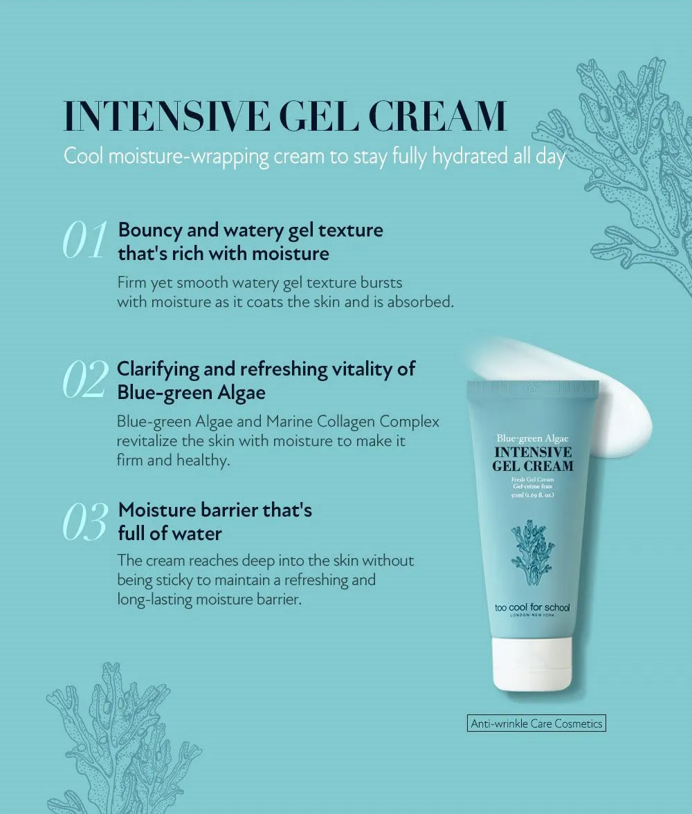 [NEAR ED] TOO COOL FOR SCHOOL Blue Green Algae Intensive Gel Cream (50ml)