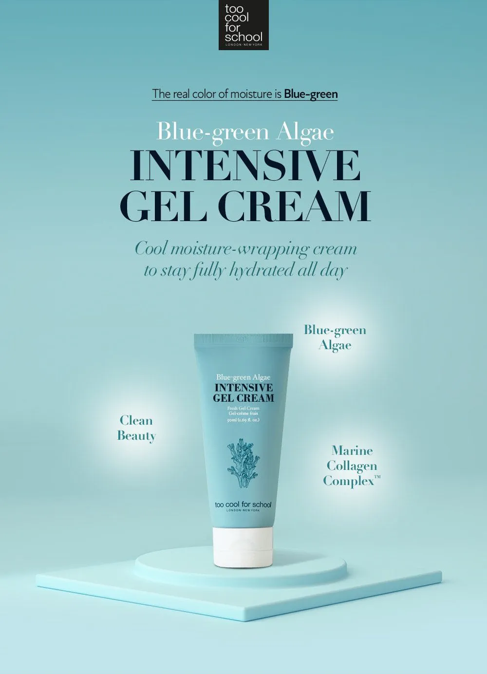 [NEAR ED] TOO COOL FOR SCHOOL Blue Green Algae Intensive Gel Cream (50ml)
