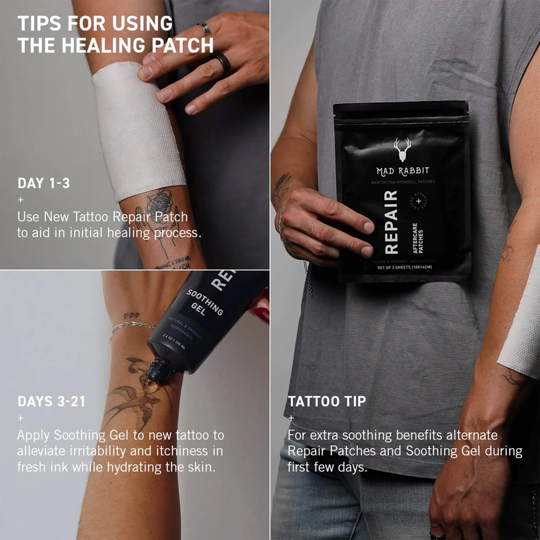 New Tattoo Repair Patches: Set of three