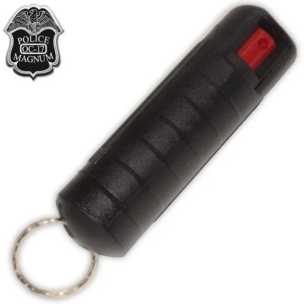 Pepper Spray 1/2 Ounce OC-17 with Clip and Keychain - Black
