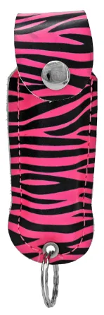 Pepper Spray 1/2 Ounce Police Strength OC-17 W/ Keychain - Pink Zebra