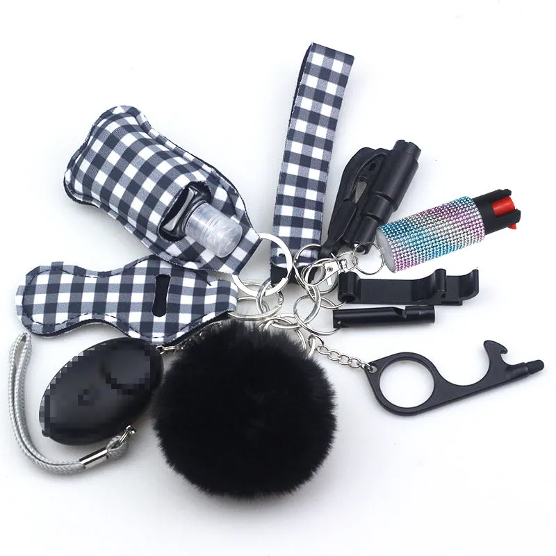 Pepper Spray Bling-Jeweled Mace 11-Piece Safety Keychain Set