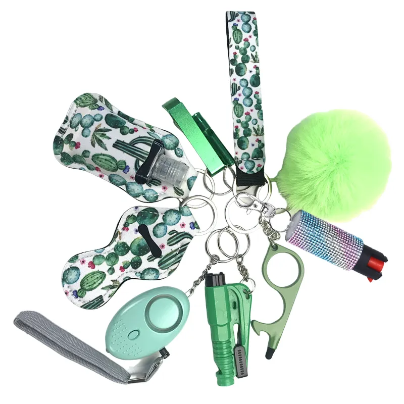 Pepper Spray Bling-Jeweled Mace 11-Piece Safety Keychain Set