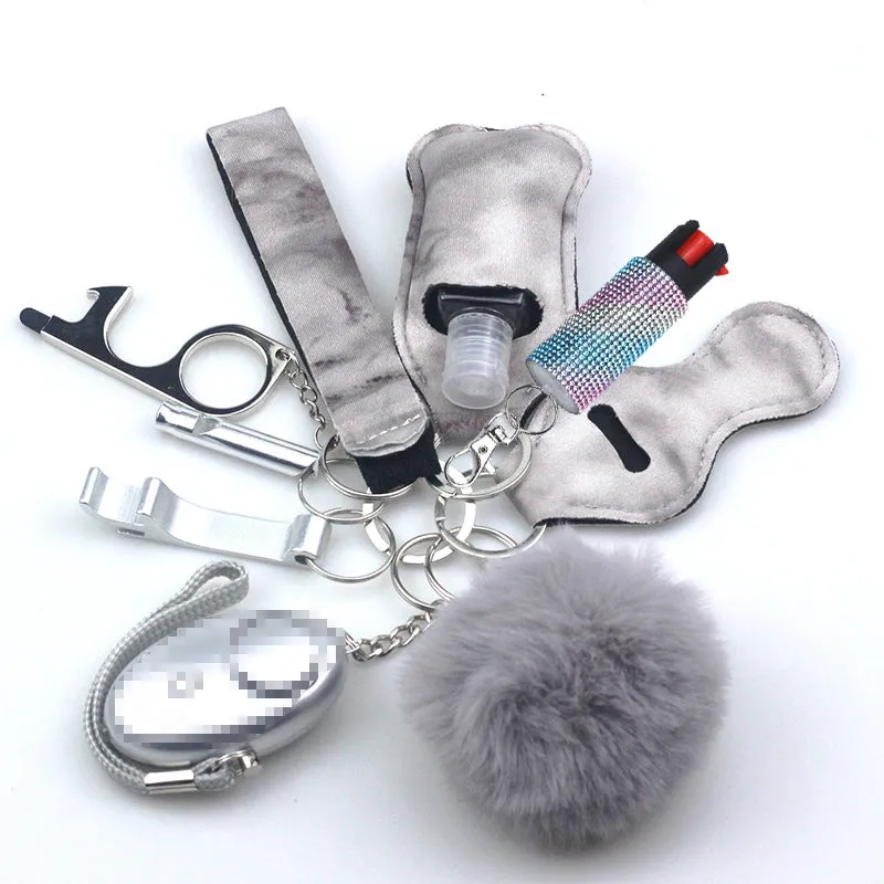 Pepper Spray Bling-Jeweled Mace 11-Piece Safety Keychain Set