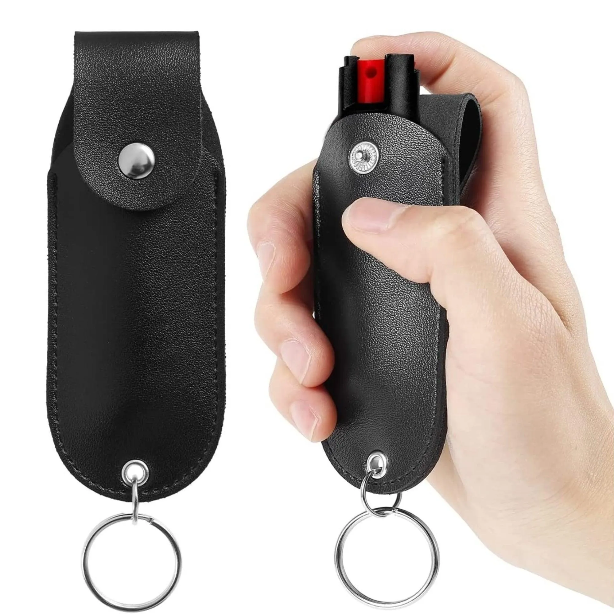 Pepper Spray Tool w/ Leather Pouch Keychain