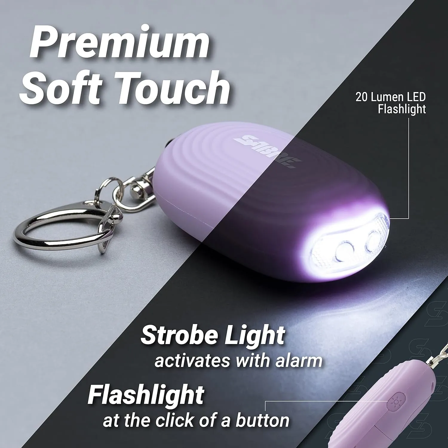 Personal Safety Kit with Pepper Spray and 2-In-1 Personal Alarm with LED Light, 0.54 Fl Oz, 25 Bursts,130Db Alarm, Audible up to 1,250 Feet