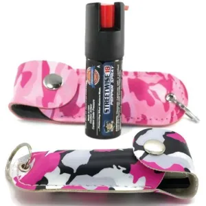 Pink Camouflage Police Strength 18 OC Pepper Spray Key Chain