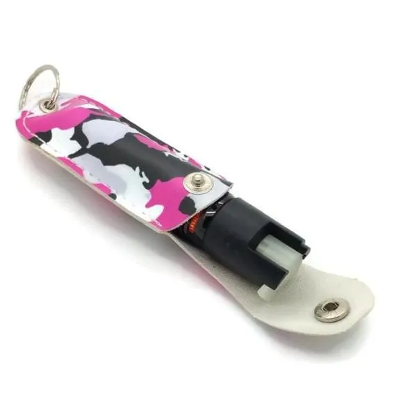 Pink Camouflage Police Strength 18 OC Pepper Spray Key Chain