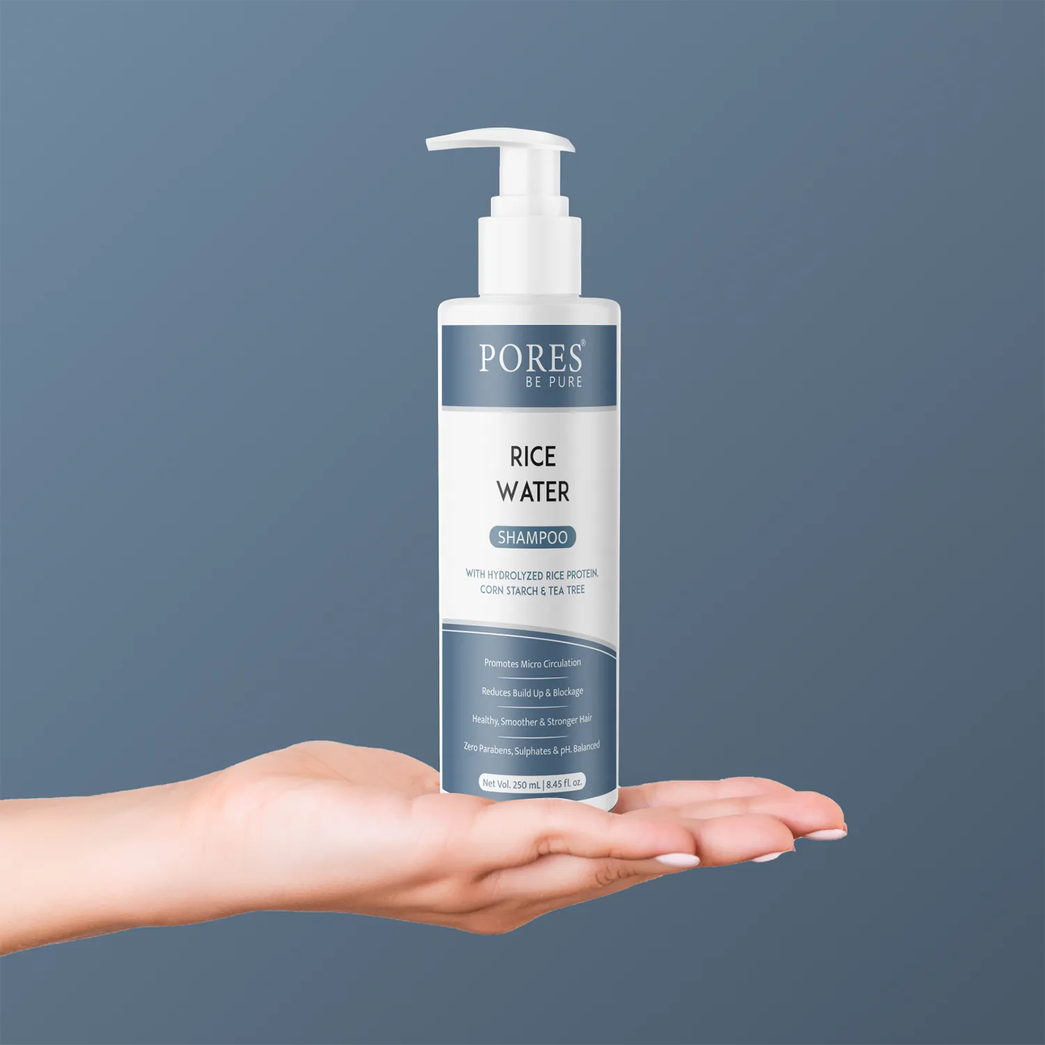 RICE WATER SHAMPOO - With Hydrolyzed Rice Protein, Corn Starch & Tea Tree - 250 mL
