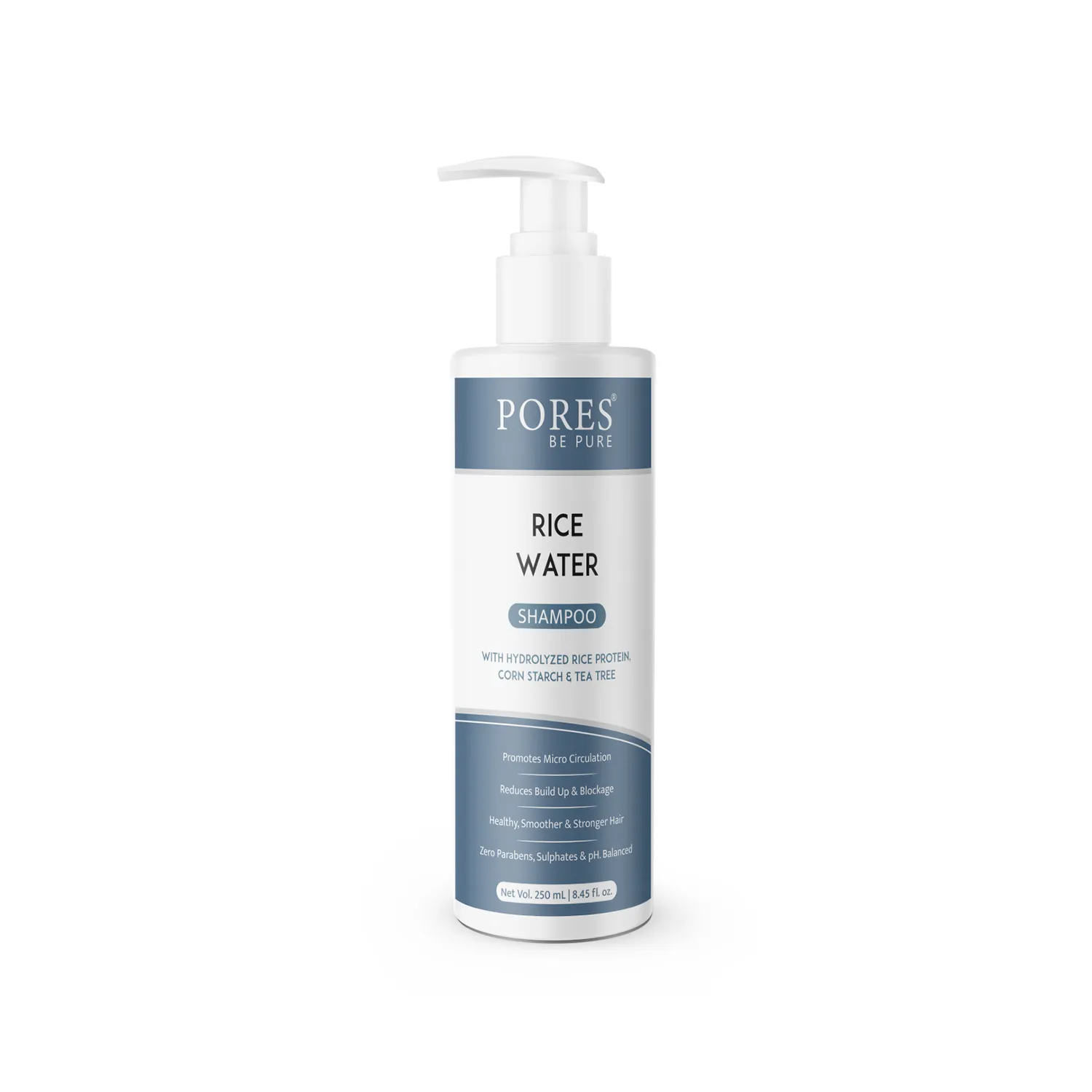 RICE WATER SHAMPOO - With Hydrolyzed Rice Protein, Corn Starch & Tea Tree - 250 mL