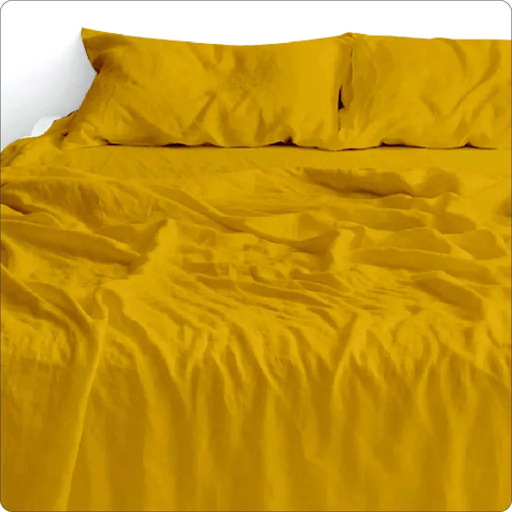 Sheet Set - Washed Linen Saffron (King)