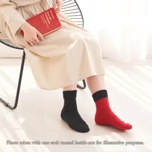 Smooth-heel socks double-layer wool blend [Feng Shui colors] - 667